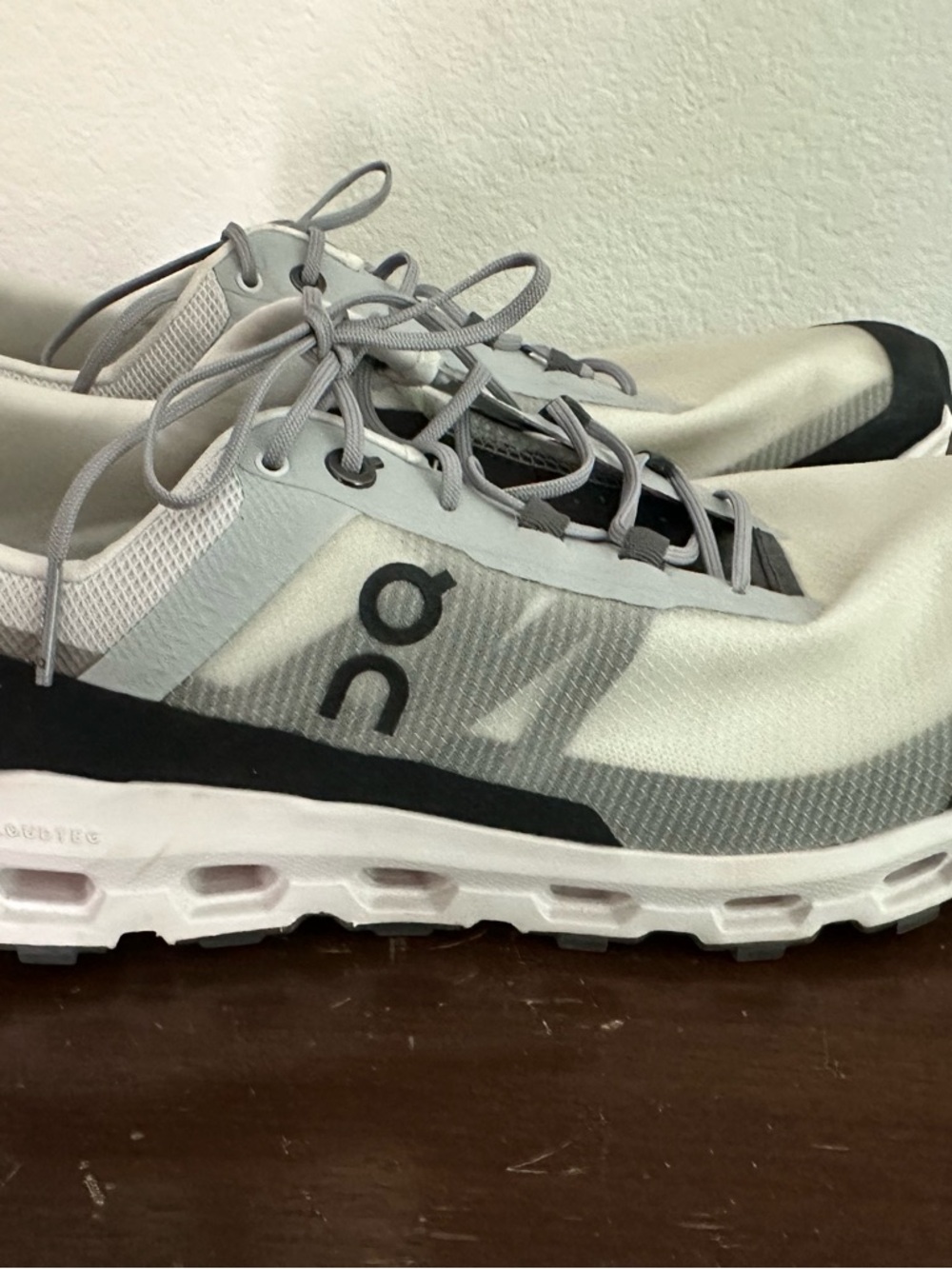 On Running Cloud Men's Athletic Shoes - white Light Gray and Black